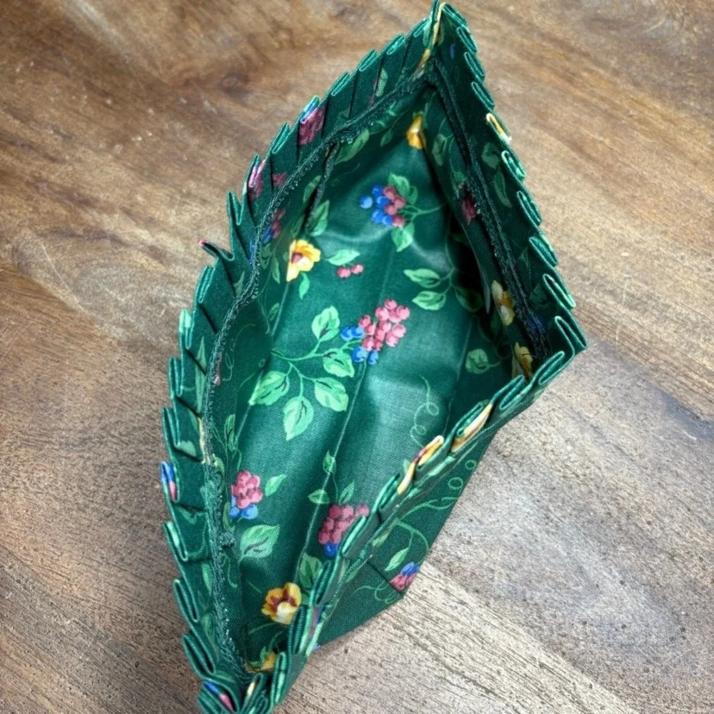 LONGABERGER Tea Basket Liner Fabric‎ Emerald Vine 100% Cotton NEW